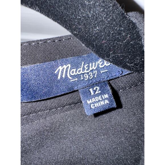 Madewell Black Mini Fit and Flare Dress - Size 12 - Picture 3 of 3
